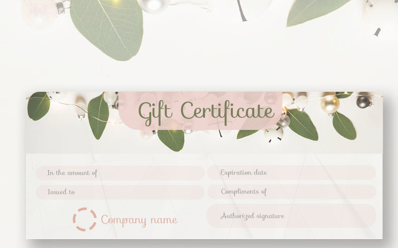 Download Шаблон сертификата "Gift Coupon Certificate Template" / Gift Coupon Certificate Template - Шаблон сертификата на тему графика gift certificate beauty fashion cosmetics