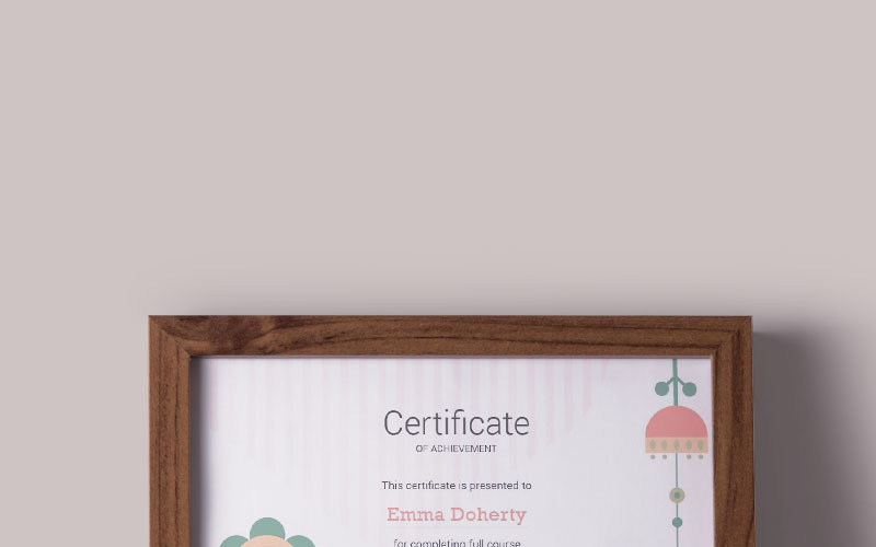 Download Шаблон сертификата "Kids & Flowers Certificate Template" / Kids & Flowers Certificate Template - Шаблон сертификата на тему графика psychology certificate kids educational courses achievement flowers cute