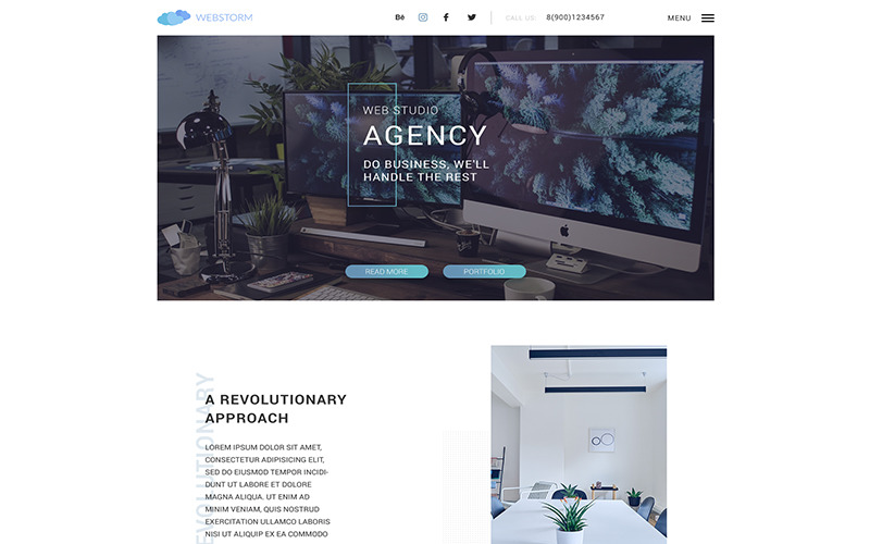 Download PSD шаблон "Landing page - Agency PSD Template" / Landing page - Agency PSD Template - PSD шаблон на тему веб-дизайн landing onepage agency psd template website site pro studio design modern