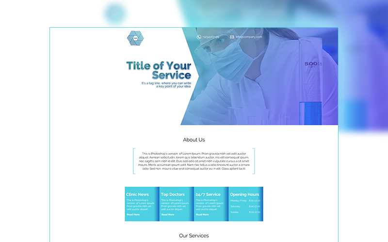 Download PSD шаблон "Medical PSD Template" / Medical PSD Template - PSD шаблон на тему стоматология medical clinic dentistry hospital