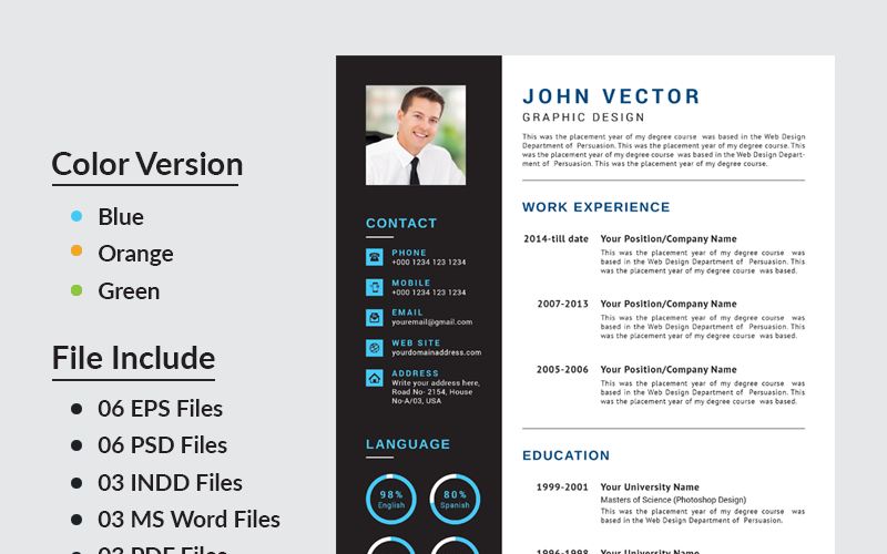 Download Резюме "Modern & Creative Resume Template" / Modern & Creative Resume Template - Резюме на тему графика a4 business clean complete cover letter creative curriculum vitae cv design doc docx editable employment flexible fresh international job modern