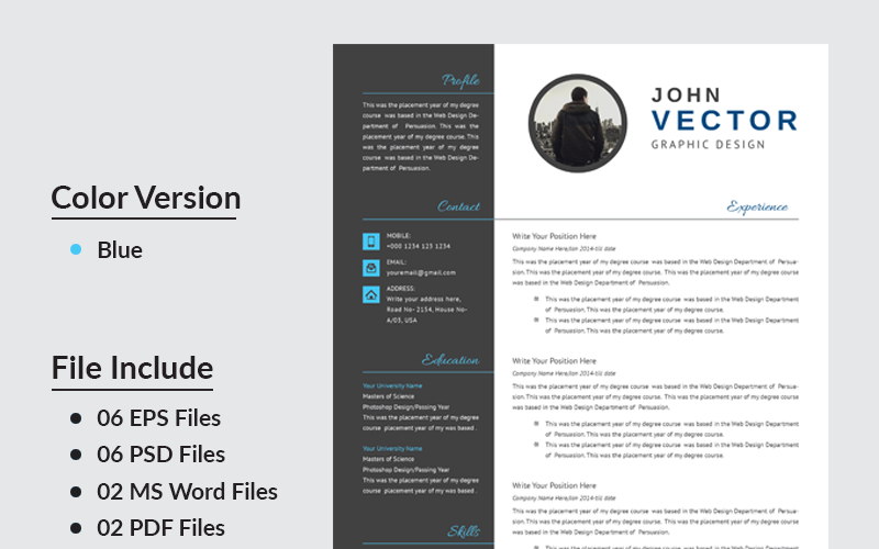 Plantilla de curriculum vitae corporativo limpio