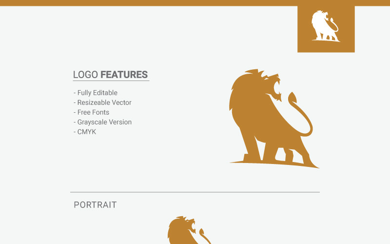 Download Шаблон логотипа "Power Lion Logo Template" / Power Lion Logo Template - Шаблон логотипа на тему графика animal business colorful consultant corporate digital finances financial firm funds investing investment king kingdom lion head logo majestic marketing media