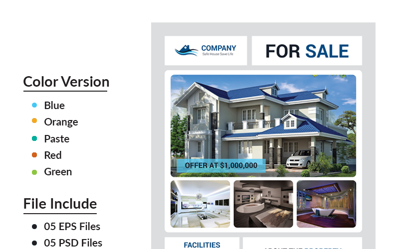 Download Фирменный стиль "Real Estate Business Flyer - Corporate Identity Template" / Real Estate Business Flyer - Corporate Identity Template - Фирменный стиль на тему графика real estate flyer corporate liflet computer internet stationery poster id kit blue hi-quality official sample business logo professional modern art