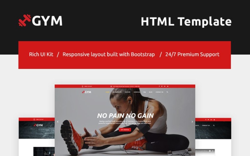 Siłownia - responsywny szablon strony internetowej Fitness & Gym