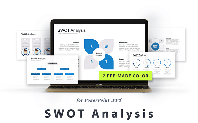 SWOT Analysis Marketing Tool PowerPoint sablon