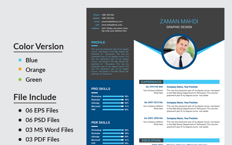 Download Резюме "Zaman Mahdi creative Resume Template" / Zaman Mahdi creative Resume Template - Резюме на тему графика a4 business clean complete cover letter creative curriculum vitae cv design doc docx editable employment flexible fresh international job modern