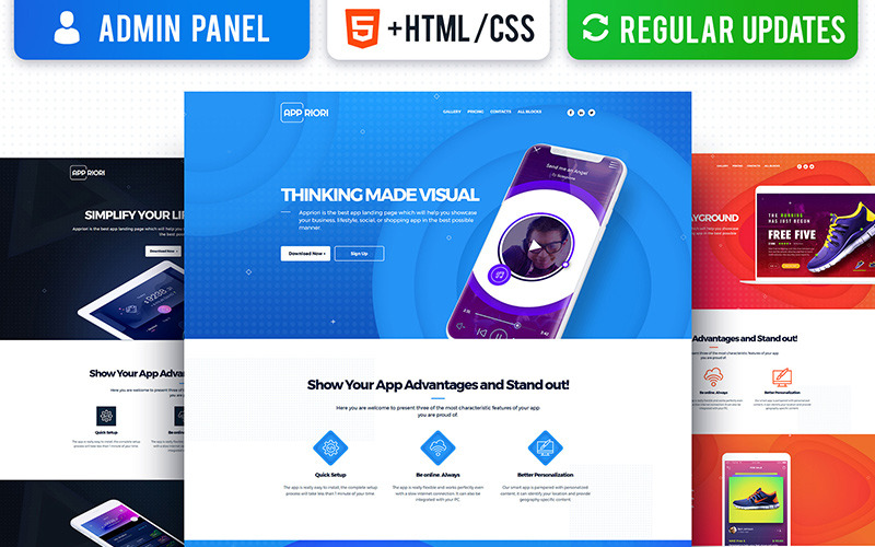 универсальный шаблон целевой страницы мобильного приложения