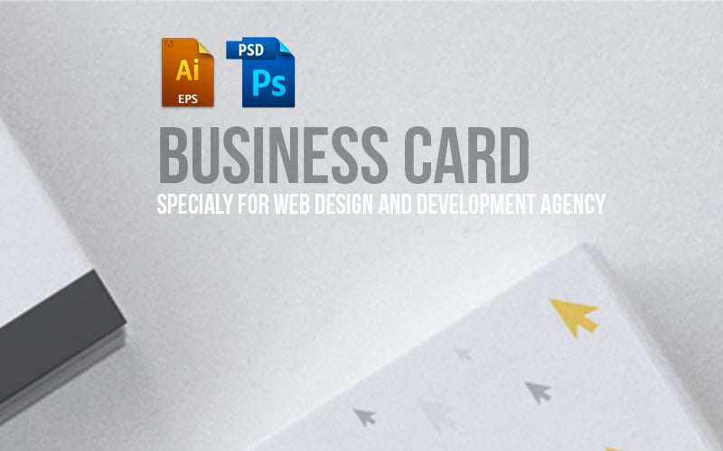Business Card Design per Web Design e modello PSD per sviluppatori