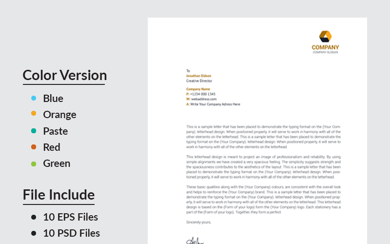 Download Фирменный стиль "Clean Letterhead - Corporate Identity Template" / Clean Letterhead - Corporate Identity Template - Фирменный стиль на тему графика black blue both side design business card letterhead creative flyer graphic green landscape letterhead design logo magazine modern official print