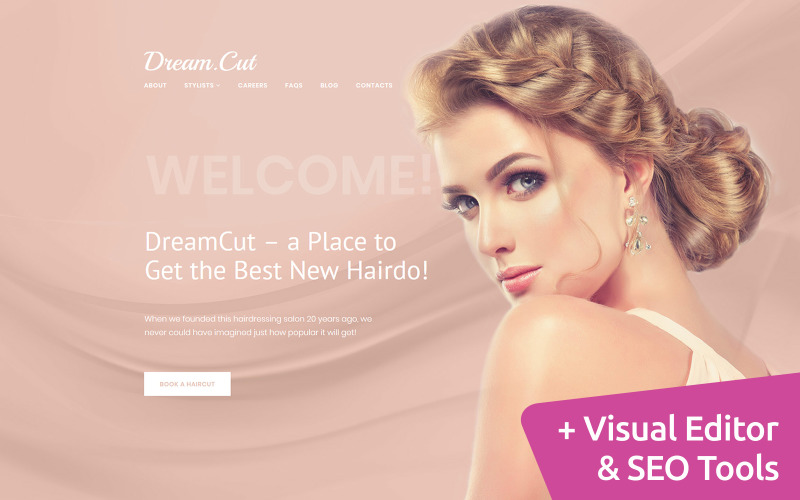 DreamCut - Plantilla Moto CMS 3 para peluquería