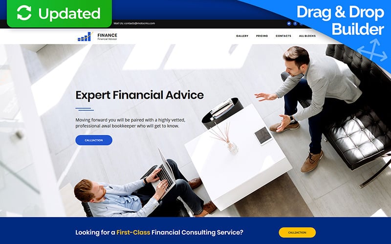 Financial Advisor MotoCMS 3 Landing Page Template