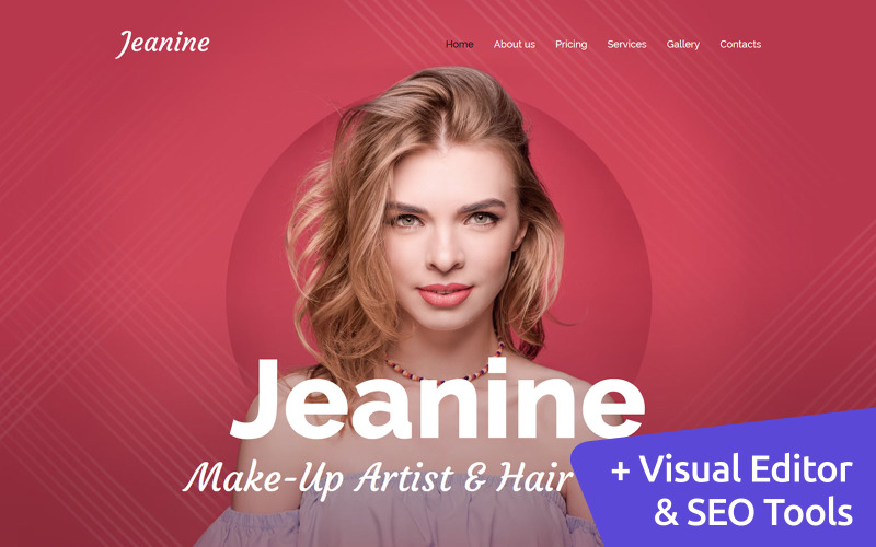 Jeanine-化妆师Premium Moto CMS 3模板