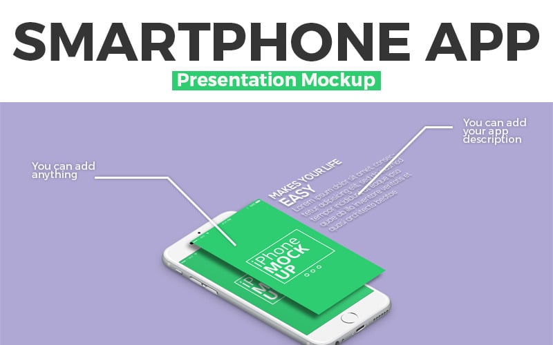 Maqueta de producto de aplicación para smartphone