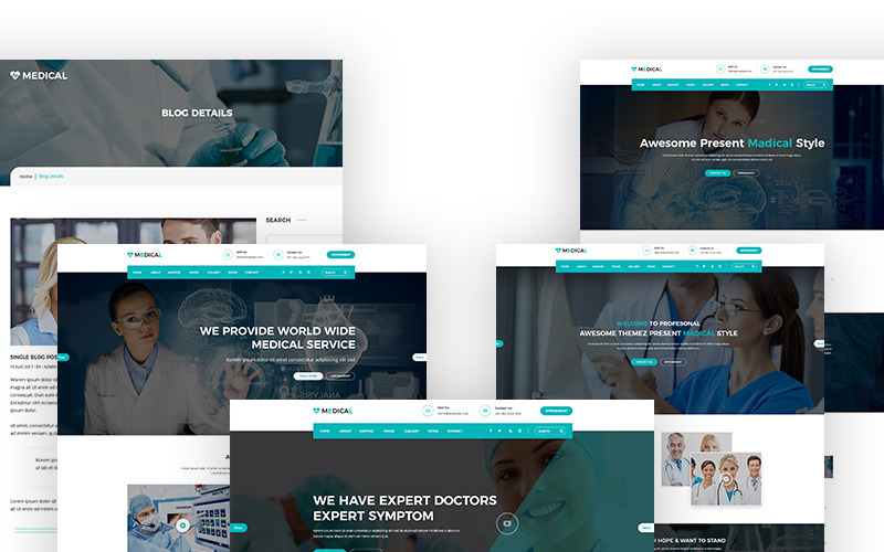 Download PSD шаблон "Medical Health PSD Template" / Medical Health PSD Template - PSD шаблон на тему пластическая хирургия medical health dentist psd photoshop abode