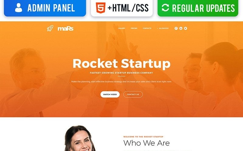 Modelo de página inicial do MotoCMS 3