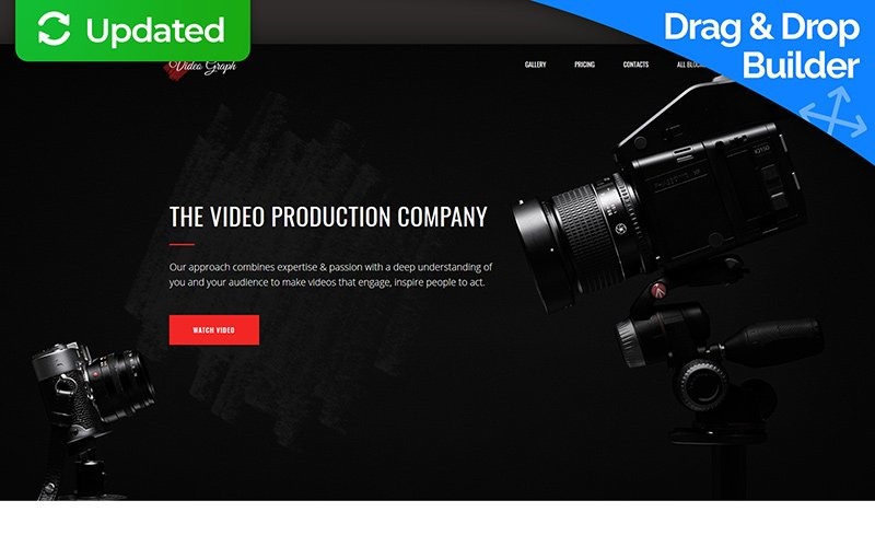 Videographer MotoCMS 3 Açılış Sayfası Şablonu