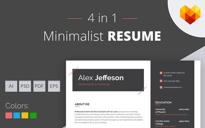 Alex Jefferson - Modello di curriculum per assistente amministrativo