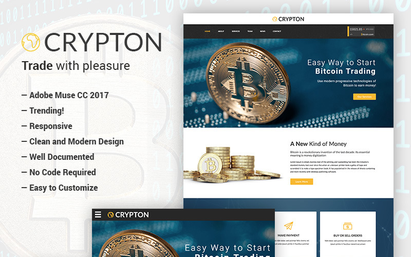 шаблон bitcoin и cryptocurrency muse