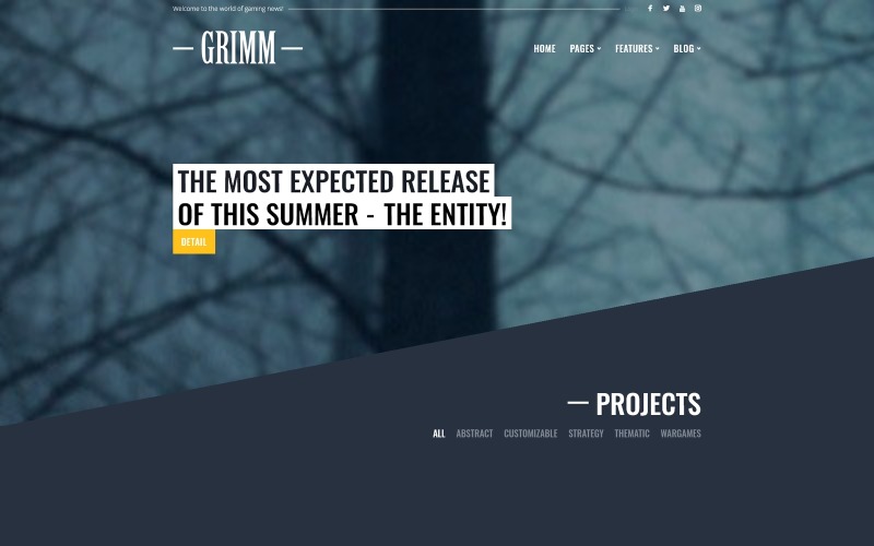GRIMM lite - Tema WordPress de estúdio de desenvolvimento de jogos