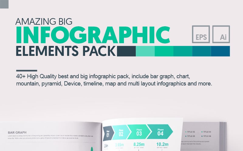 Increíbles elementos de infografía de gran paquete
