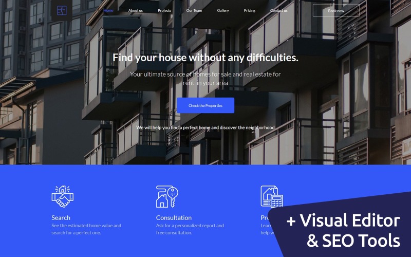 шаблон real estate moto cms 3