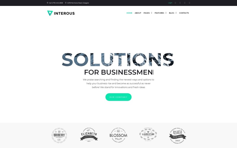 Interious - Thème WordPress pour les services aux entreprises