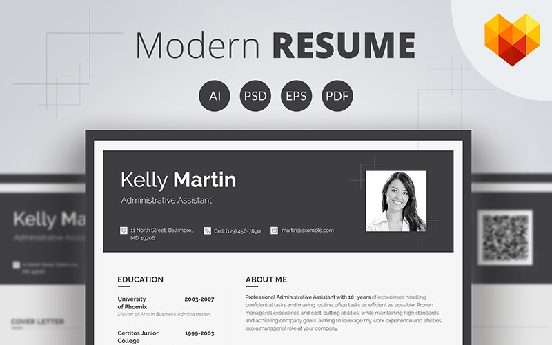 Kelly Matin - Modèle de CV d'adjointe administrative