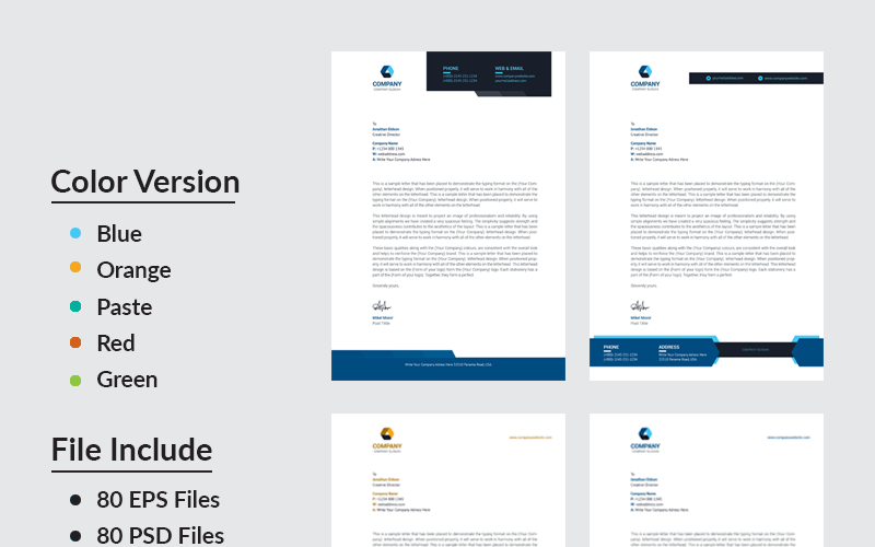Download Бандл 15 фирменных бланков / 15 Letterhead - Corporate Identity Template - Фирменный стиль на тему графика black blue both side design business card letterhead creative flyer graphic green landscape letterhead design logo magazine modern official print