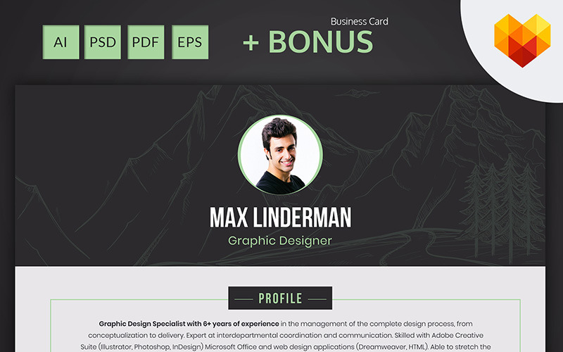 Max Linderman - CV-mall för grafisk formgivare