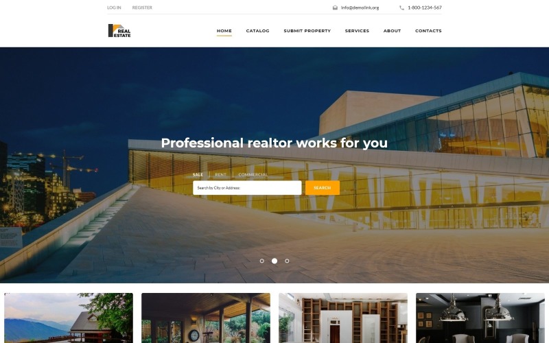 Modello di sito Web Bootstrap reattivo immobiliare