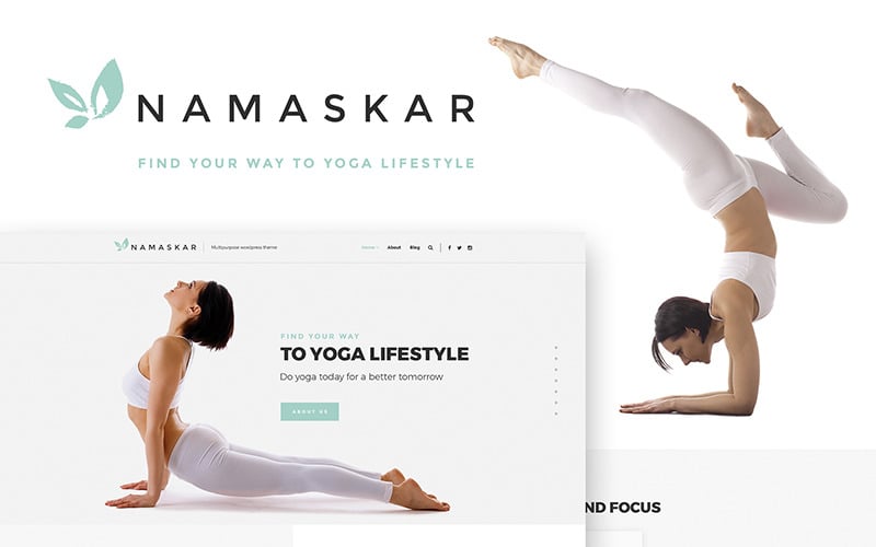 Namaskar - motyw Yoga WordPress