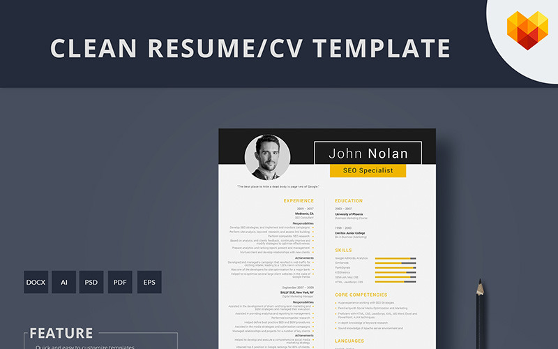 Szablon CV John Nolan SEO