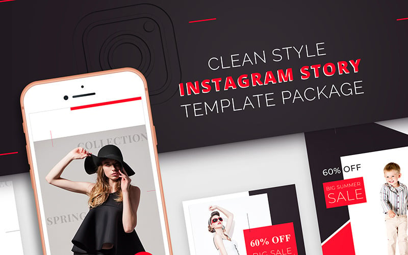 Balíček šablony příběhu Instagramu pro módní obchod pro sociální média