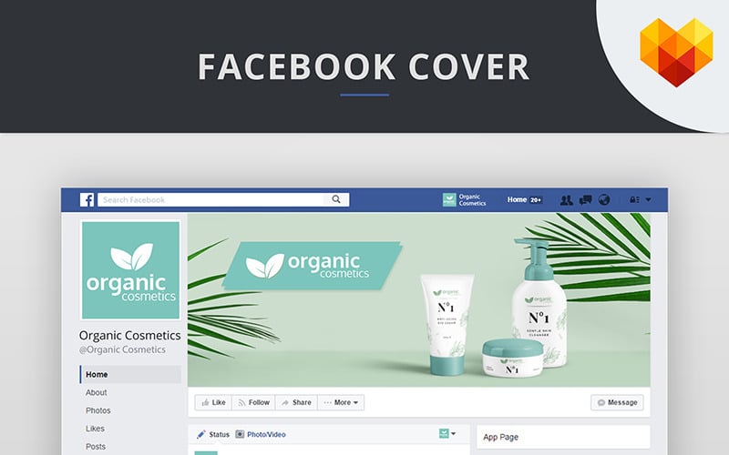 Download Шаблон для соцсетей "Cosmetics Facebook Cover Template for Social Media" / Cosmetics Facebook Cover Template for Social Media - Шаблон для соцсетей на тему графика cosmetics makeup beauty facebook social media social cover logo