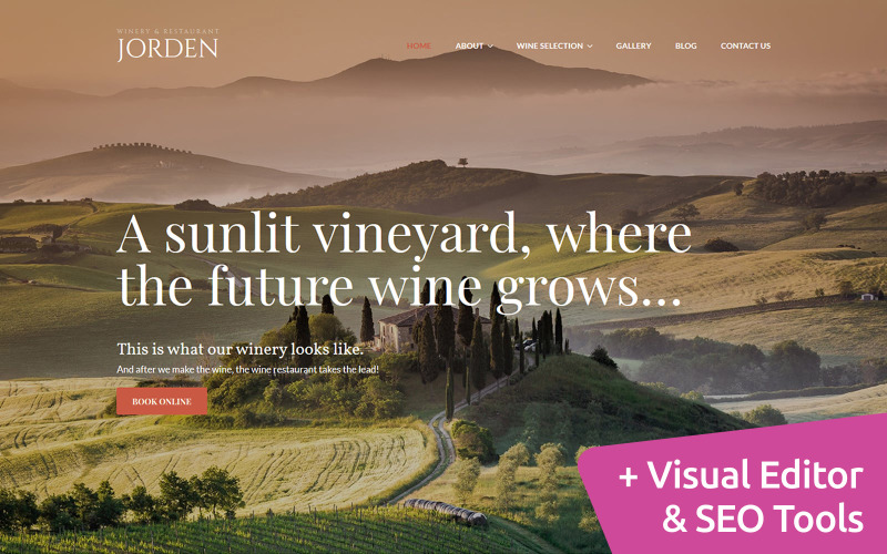 шаблон wine and winery moto cms 3