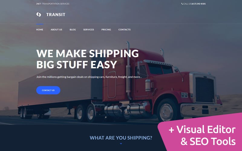 Logistics and Transportation Service Moto CMS 3 Template