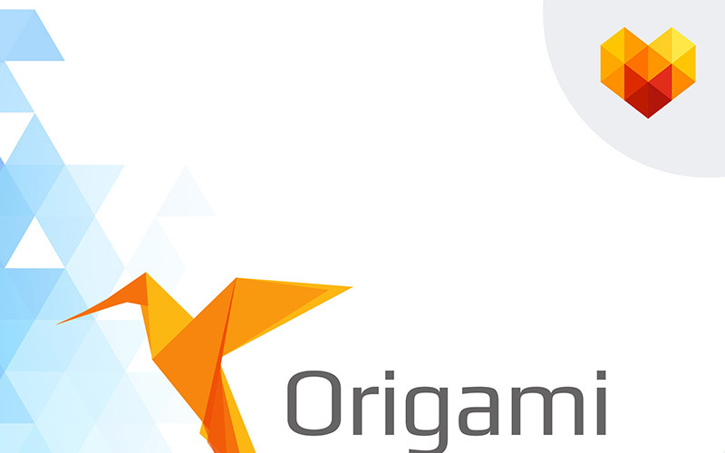 Plantilla de logotipo de origami