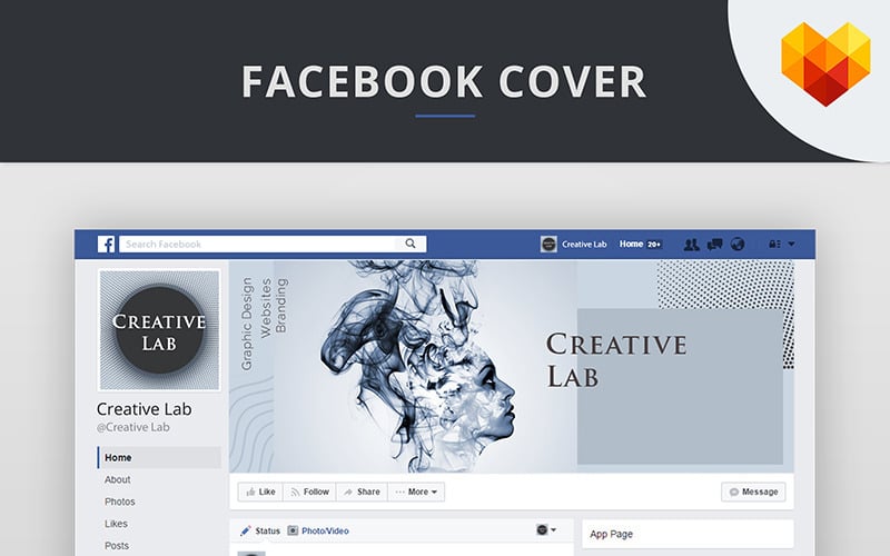 Plantilla de portada de Facebook de Creative Lab para redes sociales