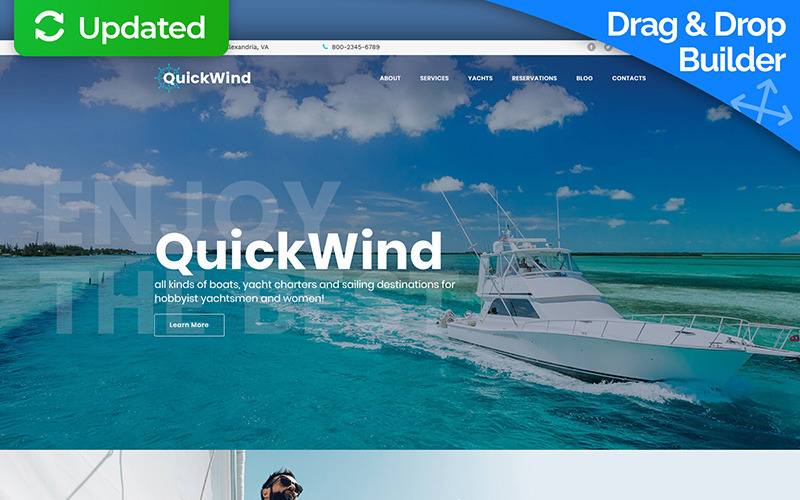 QuickWind - Yachting & Voyage Charter Szablon Moto CMS 3