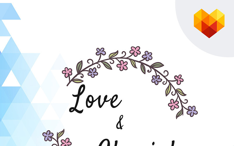 Шаблон свадебного логотипа Love & Cherish