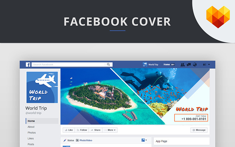 Download Шаблон для соцсетей "Travel Agency Facebook Cover Picture Social Media Template" / Travel Agency Facebook Cover Picture Social Media Template - Шаблон для соцсетей на тему графика facebook cover travel traveling travelling trips tours