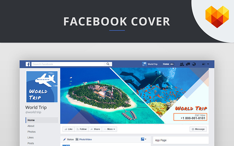 Utazási iroda Facebook Cover Picture Social Media Template