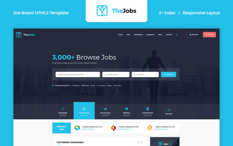 A Jobs - Job Board HTML webhelysablon