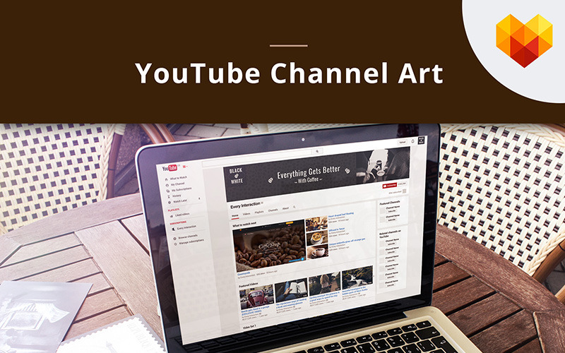 Download Шаблон для соцсетей "Coffee Shop Youtube Channel Art Social Media Template" / Coffee Shop Youtube Channel Art Social Media Template - Шаблон для соцсетей на тему графика social media social logo avatar design youtube graphics coffee