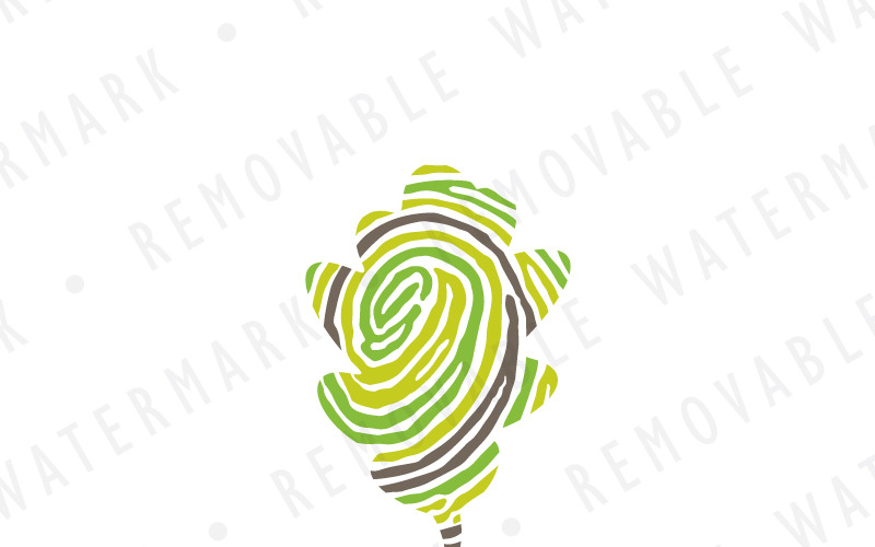 Download Шаблон логотипа "Fingerprint of Nature Logo Template" / Fingerprint of Nature Logo Template - Шаблон логотипа на тему графика tree nature art creative leaf natural oak organic fingerprint skin identity pattern zen garden signature uniqueness grow logo design template