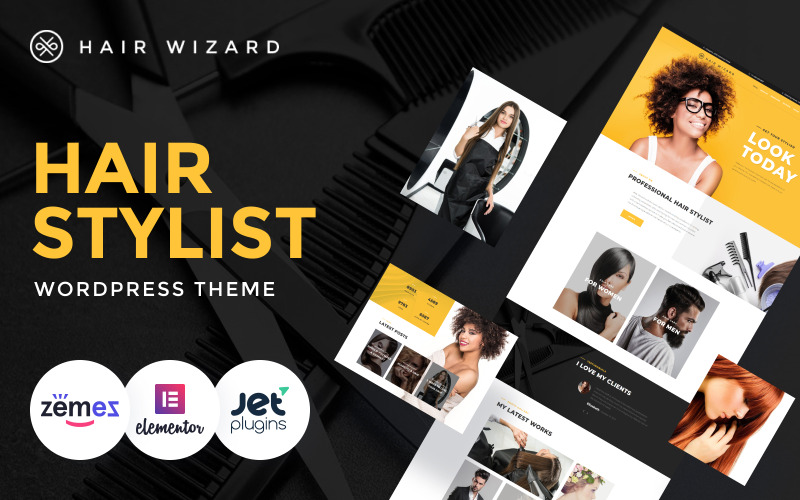 Hair Wizard - Tema de WordPress para estilistas y sitios web de servicios de peluquería