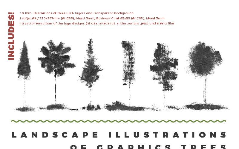 Download Иллюстрация "Landscape Identity & s - - Illustration" / Landscape Identity & s - - Illustration - Иллюстрация на тему графика design agency logo business card leaflet natural eco bio label packaging illustrations mascara graphic corporate identity vector palm trees grunge
