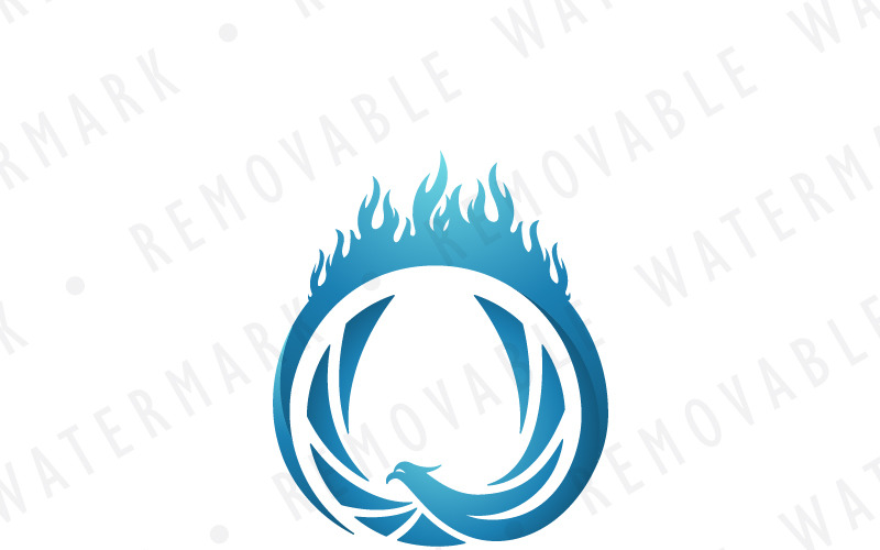 Download Шаблон логотипа "Ring of the Phoenix Logo Template" / Ring of the Phoenix Logo Template - Шаблон логотипа на тему графика circle flame fire bird ring heat wings fiery phoenix mythical legendary transformation power energy renewal rebirth eagle logo design template