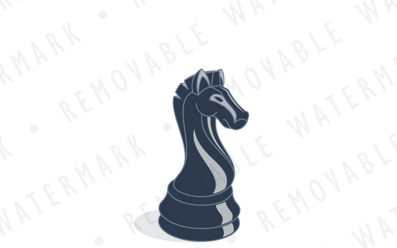 Шаблон логотипа шахматы черный рыцарь